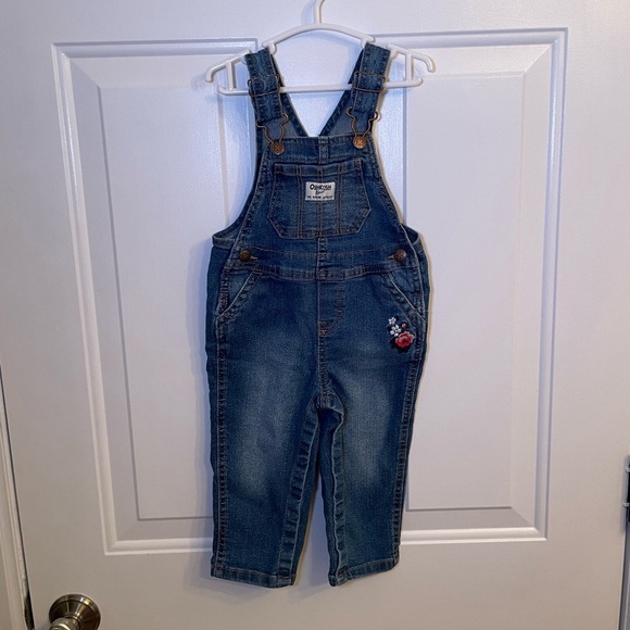 Oshkosh B'Gosh Girls Denim Overalls - Size 12-18 Months - Picture 1 of 4